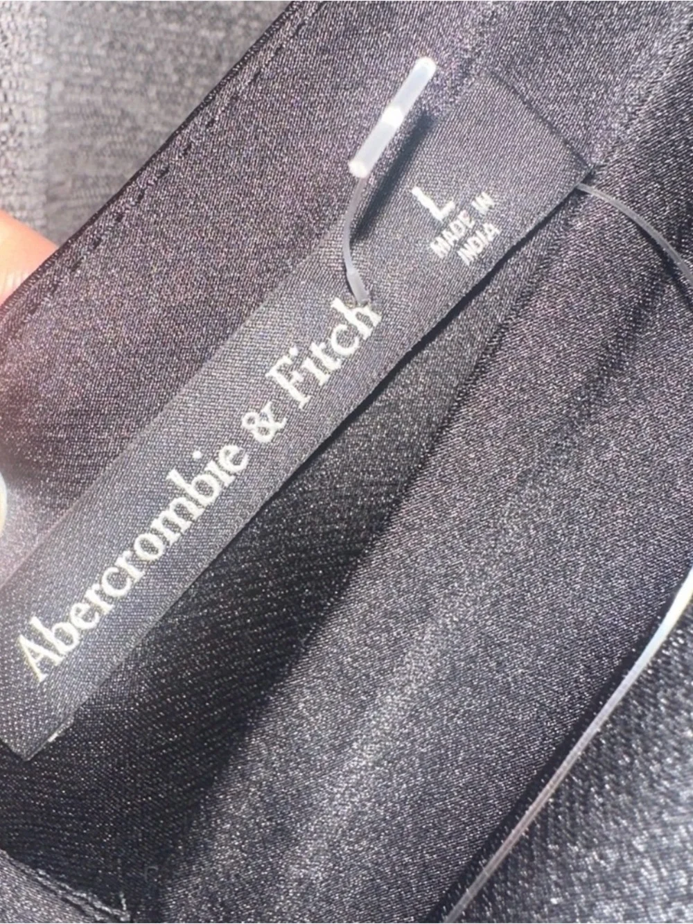 Abercrombie & Fitch Black Twist-Front Midi Dress with Thigh Slit